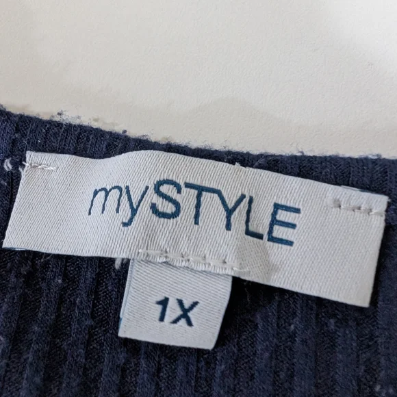 Navy Blue Button Front Vest Plus Size 1X Nautical Coastal Grandpa Chic Resort - Picture 2 of 4